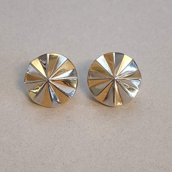 Gold & Silver Circular Fashion Earrings - Picture 1 of 6